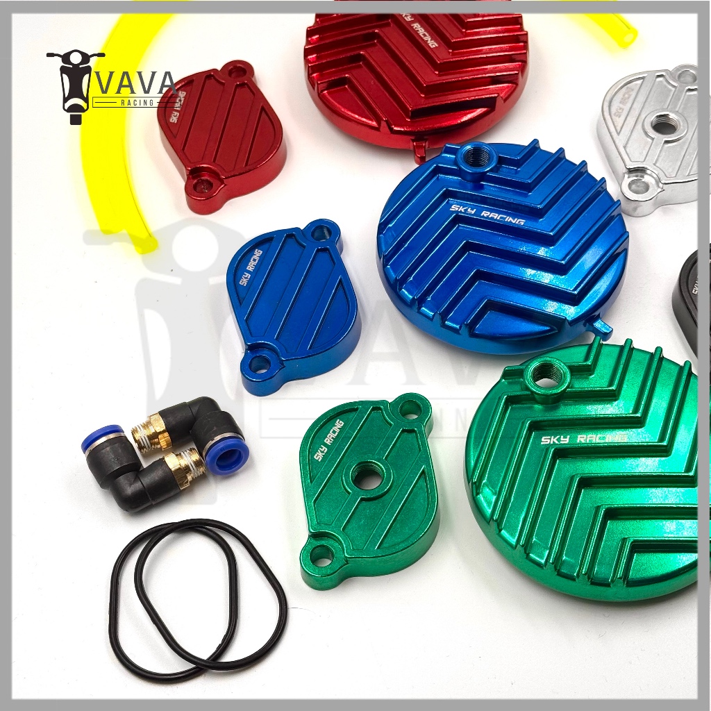 ฝาวาวล์ ​+ ฝาปิดโซ่ราวลิ้น Wave125/r/s บังลม หัวแหลม หัวเถิก / ดรีม125 (เป็นชุด พร้อมสายระบาย,หัวฟิตติ้ง,โอริง)
