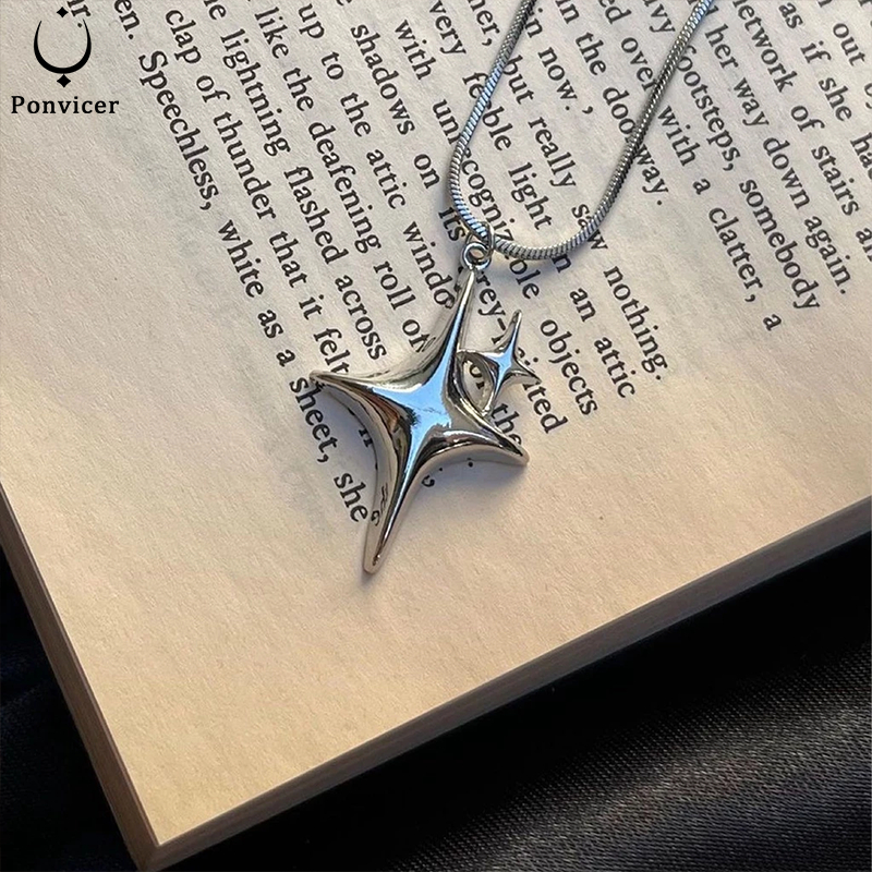 สร้อยคอทรงผิดปกติ ผู้หญิง  ไฮเอนด์ สร้อยคอ เพนตาแกรม Y2K  จี้  สร้อยคอ