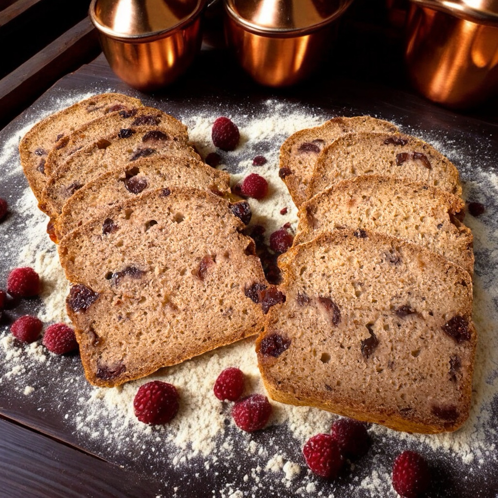 88GLC ขนมปังไร้กลูเตนวีแกนแป้งข้าวผสมแครนเบอรี่ Gluten-Free Vegan Rice Bread with Cranberries