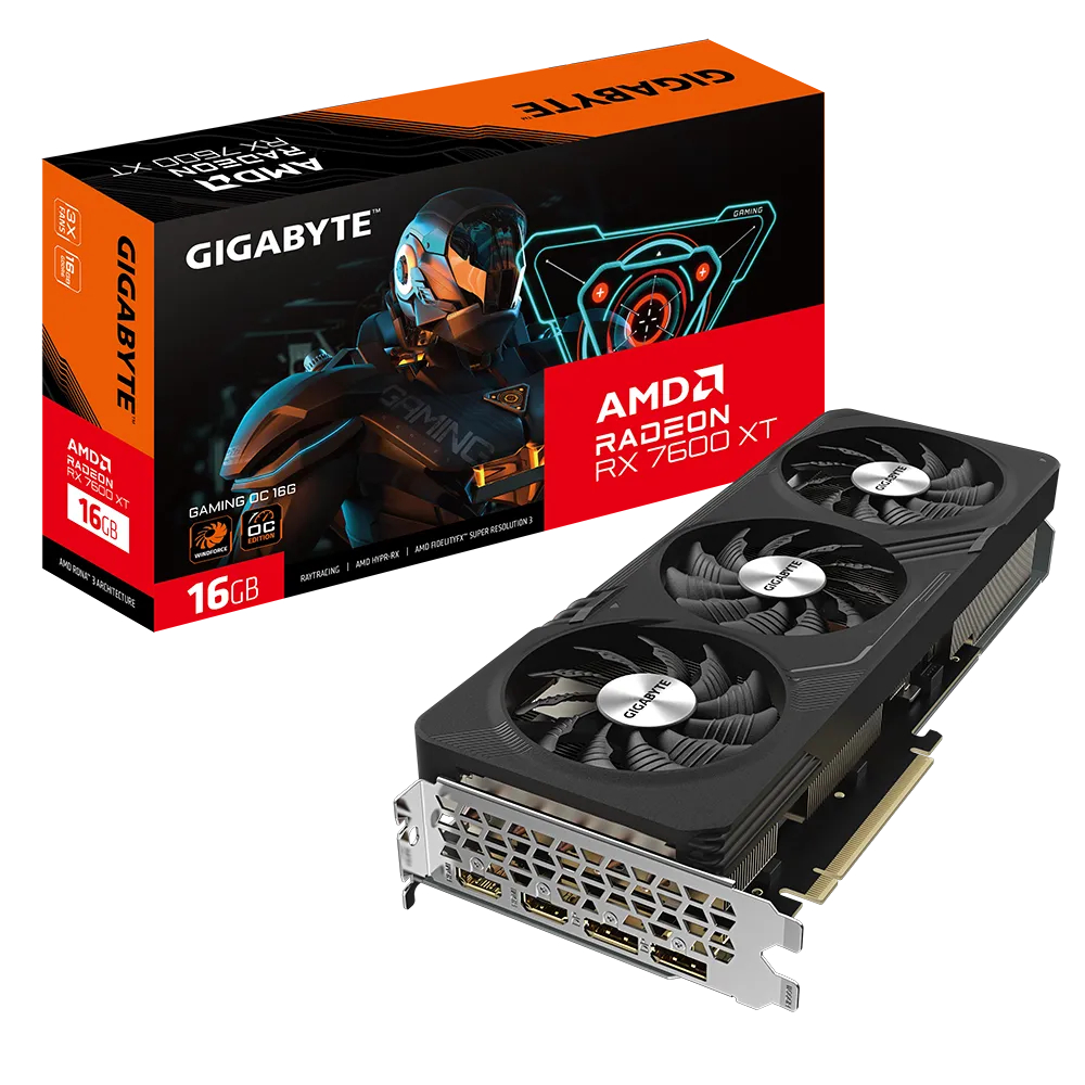 VGA (การ์ดแสดงผล) GIGABYTE Radeon RX 7600 XT GAMING OC 16G (GV-R76XTGAMING OC-16GD)