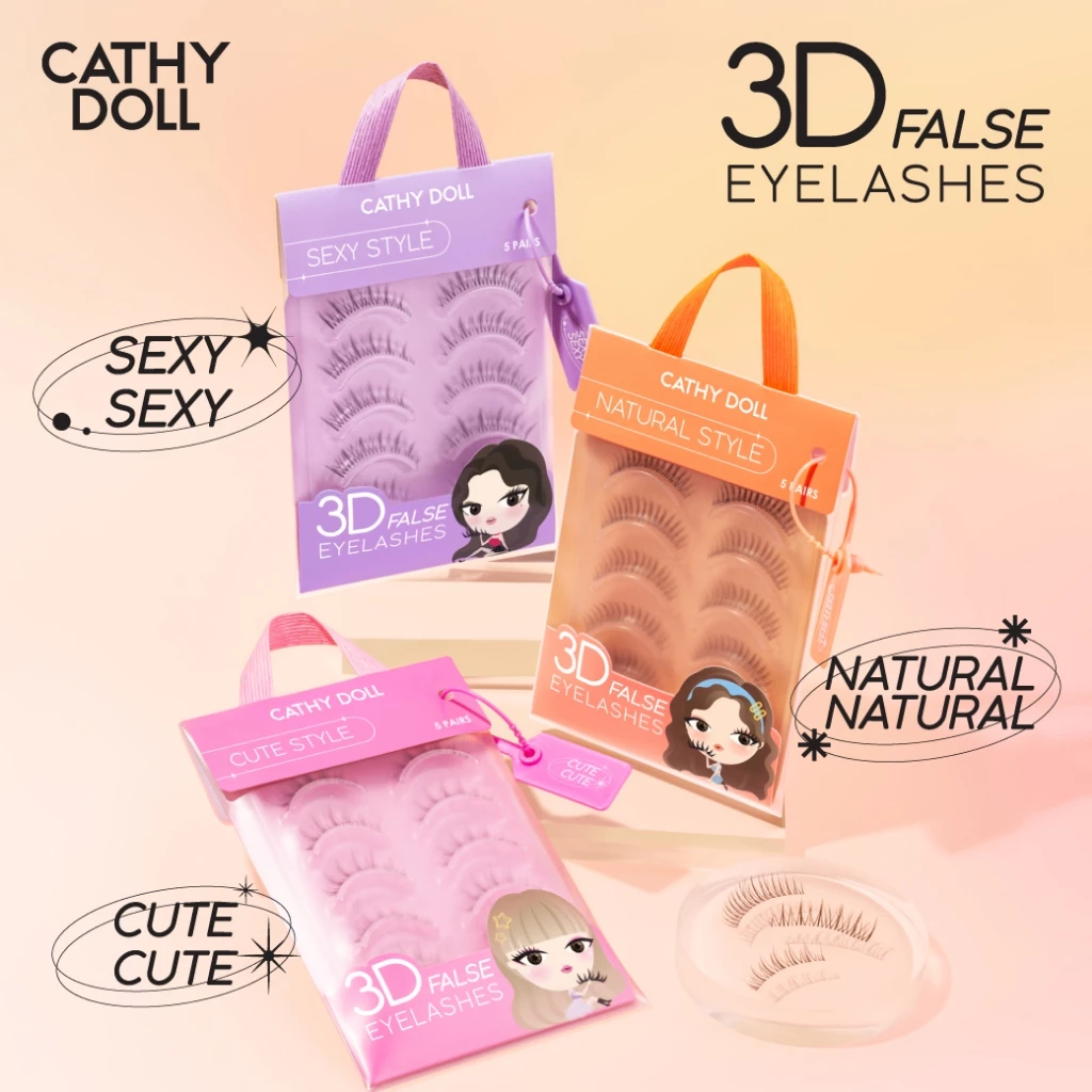 Cathy Doll ฟอลซ์อายแลช 5คู่ เคที่ดอลล์ มีให้เลือก 3 แบบ [Natural, Sexy, Cute] (ขนตา ขนตาปลอม 3D)