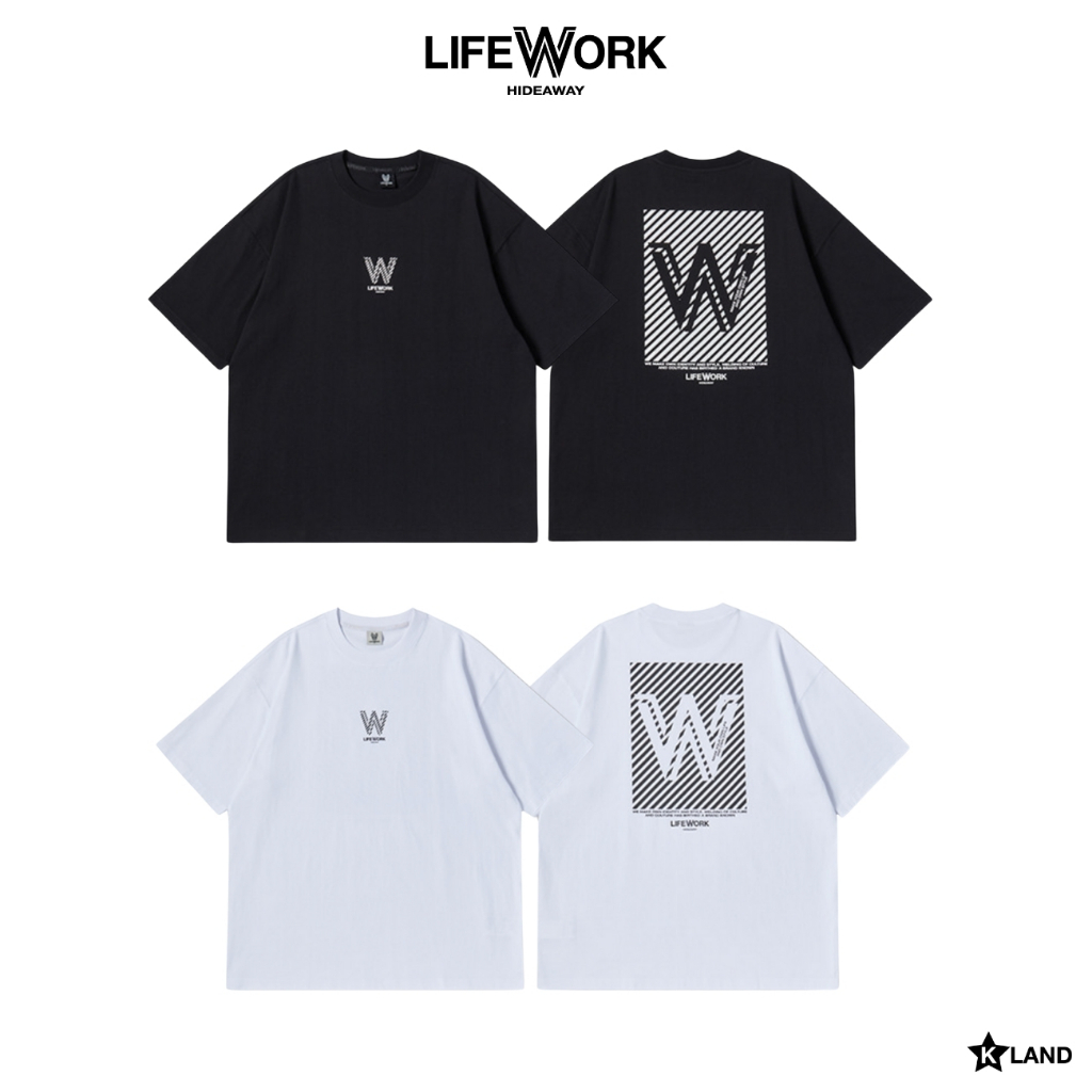 LIFEWORK W STRIPE SHORT SLEEVE T-SHIRT เสื้อไลฟ์เวิร์ค ตัวอักษร W แขนสั้น คอกลม (LWK24TS0031U) - รูปที่ 4