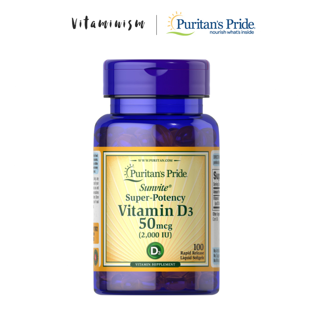 [ของแท้] Puritans' Pride, Vitamin D3, 2000 IU วิตามินดี 3