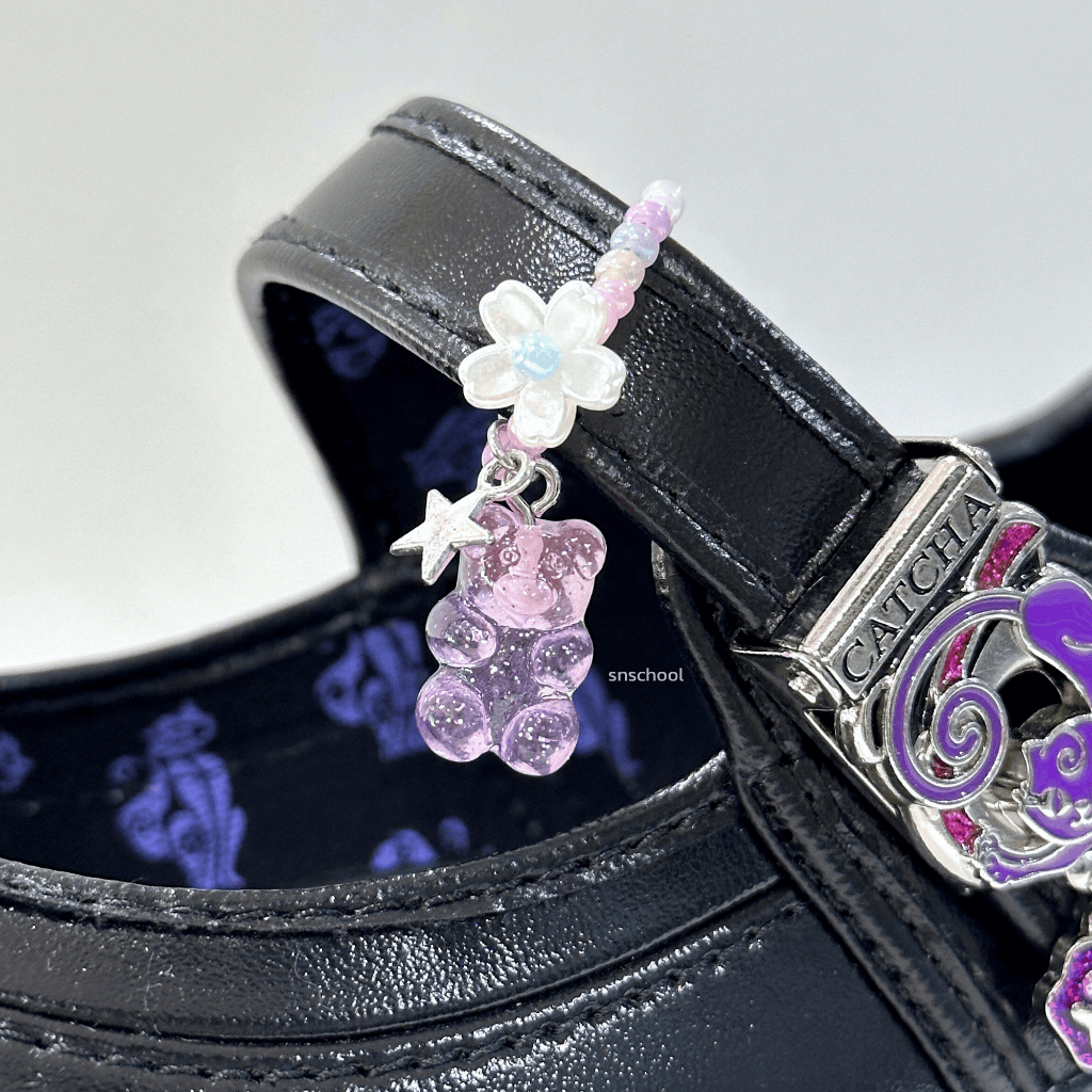 สายรัดรองเท้านักเรียน แหวนลูกปัดรองเท้า สายคล้องรองเท้า หมีเจลลี่ ลูกปัด 1 เส้น จี้ห้อยรองเท้า - รูปที่ 2