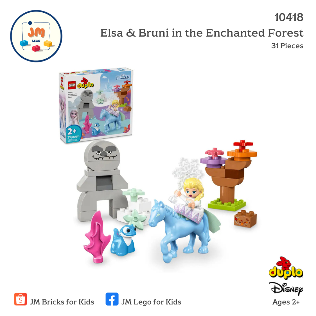 LEGO Duplo Disney 10418 Elsa & Bruni in the Enchanted Forest (31 Pieces) สำหรับเด็กอายุ 2 ปีขึ้นไป