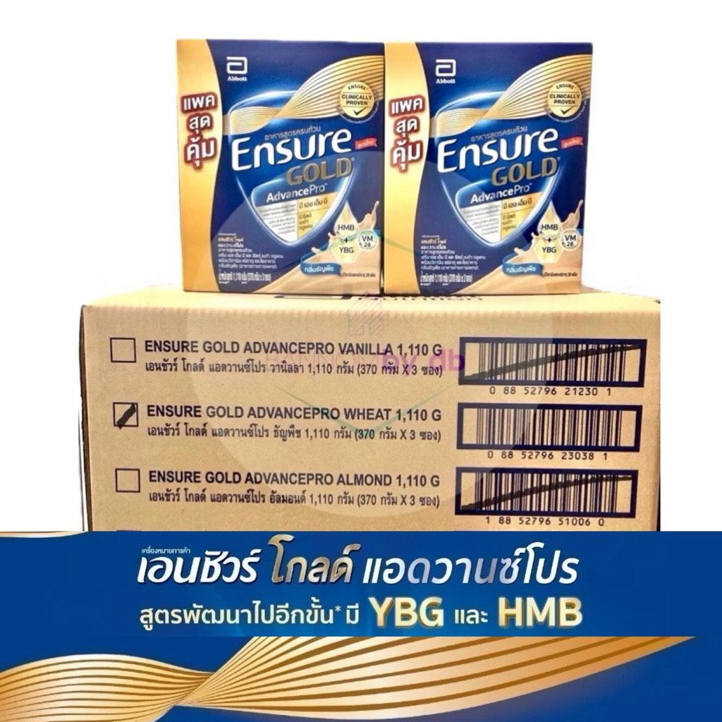 (ยกลัง 6 กล่อง) สูตรใหม่ Ensure Gold AdvancePro 1110g เอนชัวร์ โกล์ด แอดวานซ์ โปร ถุงเติม