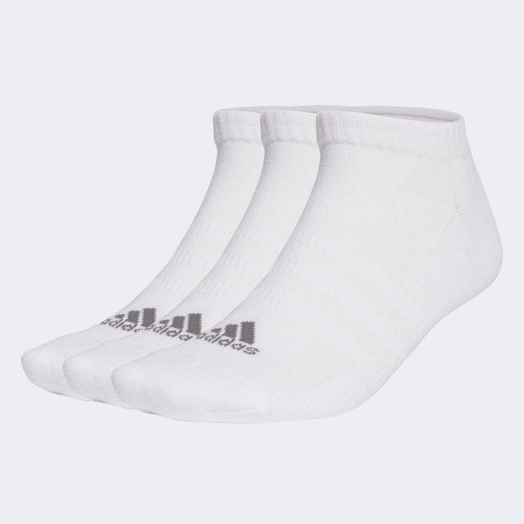 Adidas ถุงเท้า Cushioned Low-Cut Socks 3 Pairs | White/Grey Four ( IA3943 )