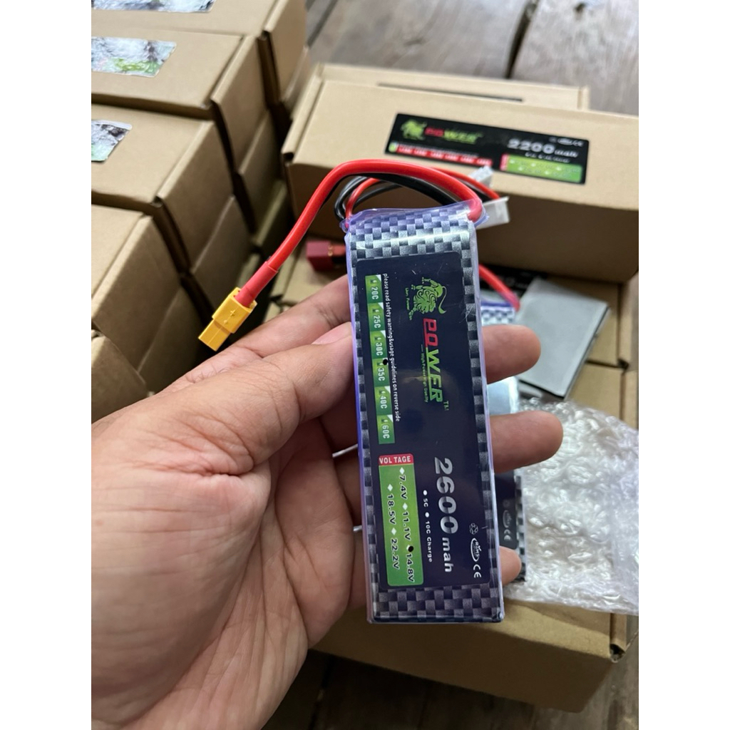 (สินค้า/_ในไทย) lipo 4s 14.8v 35c ขนาด 2600mAh ประเภท xt60