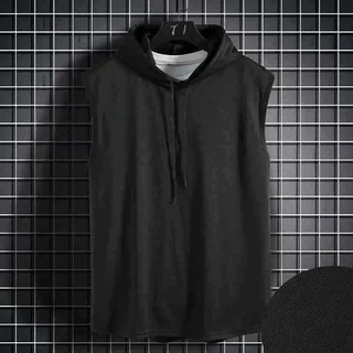 AP Stores เสื้อกล้าม แขนกุด มีฮู้ด แบบบาง แฟชั่นฤดูร้อน สไตล์หล่อเท่ สไตล์เกาหลี สําหรับผู้ชาย LZ-SY1001