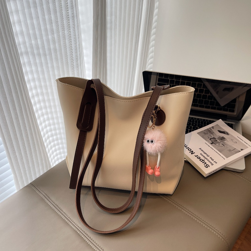 uyongit กระเป๋าสะพายไหล่ สไตล์เกาหลี หนังPU ความจุขนาดใหญ่ (แถมพวงกุญแจ) มีบริการส่งด่วน B-033 - รูปที่ 3