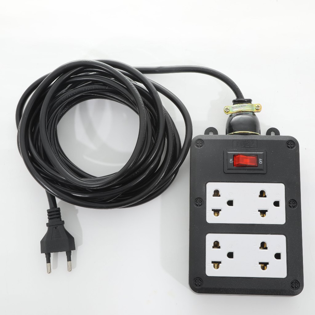 ปลั๊กพ่วง ปลั๊กสนาม 2x4 บล็อกยาง สาย VCT 2×4sq.mm รองรับไฟสูงสุด 3000W ยาว 5M,10M,15M,20M หุ้มยางต่อสายไฟ สายไฟหุ้มฉนวน รูปที่ 7