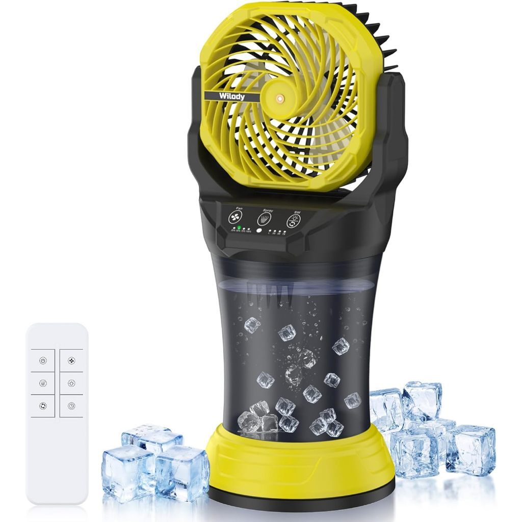 ✨เครื่องพ่นน้ำแคมป์ปิ้ง  แบตฯ 30000mAh + ถังน้ำ 2L  รีโมทปรับแสง RGB⚡️  สแกนลม 90° อัตโนมัติ+ตั้งเวลาได้ - รูปที่ 2