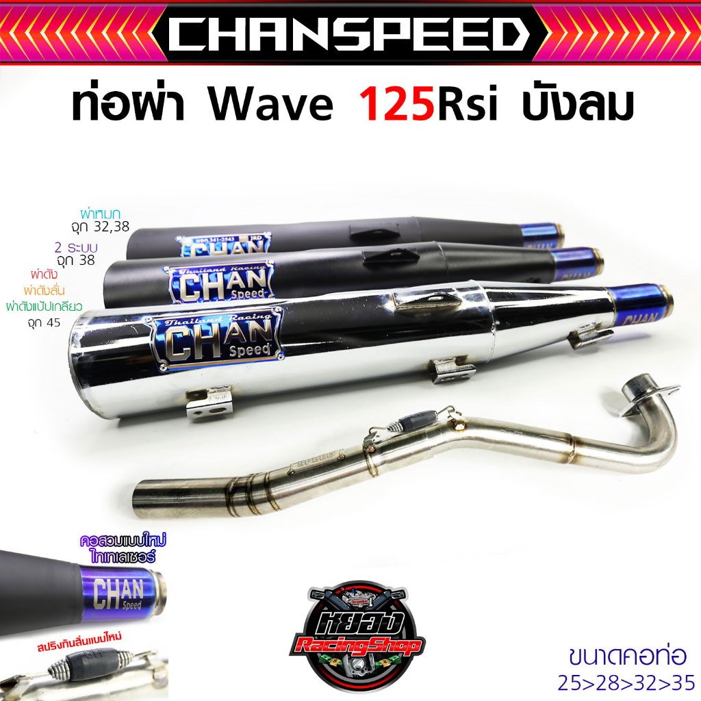 ท่อชาญสปีด Wave 125เก่า R S I บังลม CHANspeed