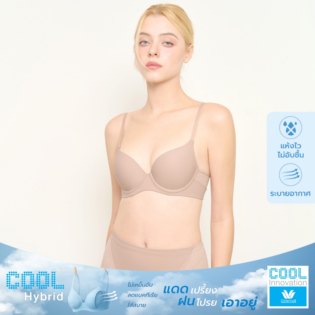 Wacoal Cool Innovation บรามีโครง ฟองน้ำบาง 10 มิล รุ่น WB5P66 สีเบจ (BE)