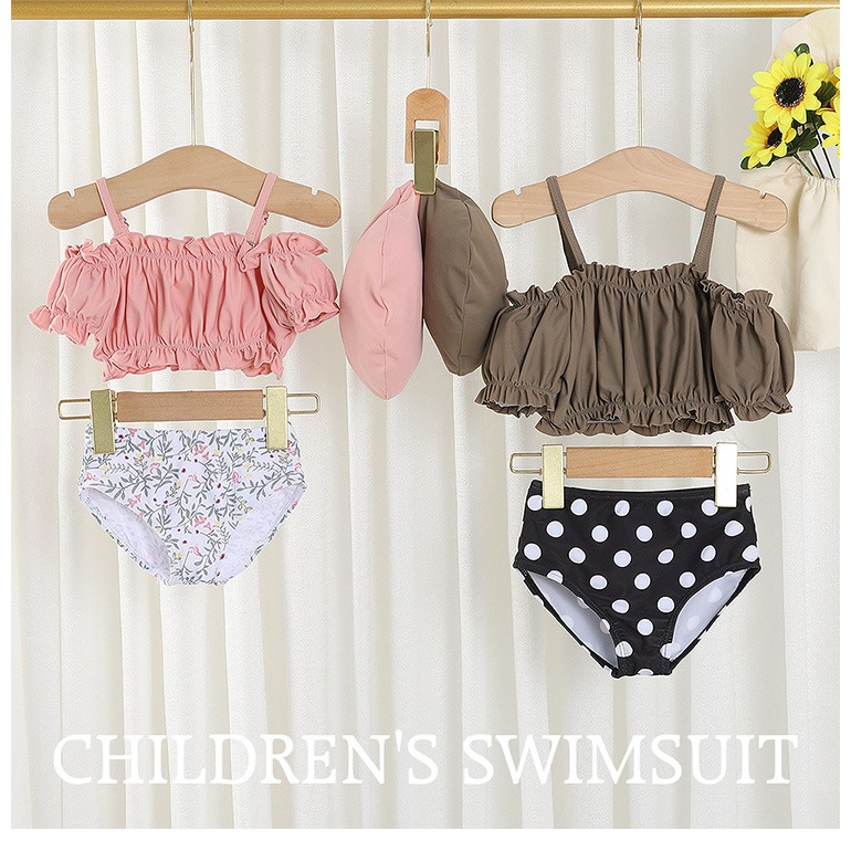NT Baby -136 (สินค้าพร้อมส่ง) Summer Cutie ชุดว่ายน้ำเด็กผู้หญิง 3 ชิ้น สไตล์มินิมอล (มี 3 แบบให้เลือก)