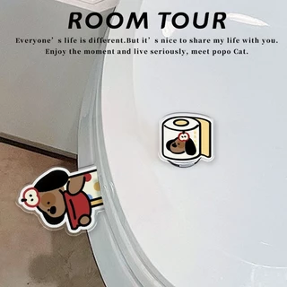 🏷️[Home] ที่กดชักโครก ที่ยกฝาชักโครก เปิด-ปิดฝาชักโครก handle toilet Dog tissu Unji~ที่ดึงชักโครก น่ารักอะคริลิค pupy