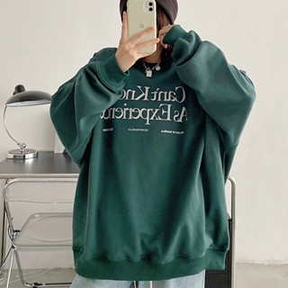 Kicks  พร้อมส่ง เสื้อกันหนาวแขนยาว ทรง sweater ไม่มีฮู้ด เนื…