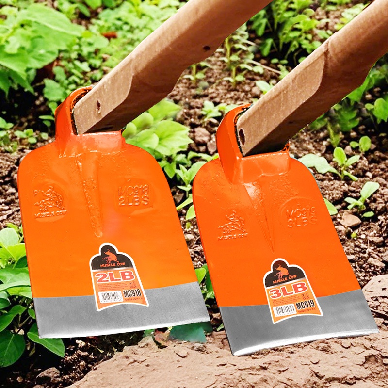 MUSCLE COW จอบถากหญ้า จอบเหล็กหนาคุณภาพสูง น้ำหนัก 2LB/3LB ใช้งานกลางแจ้ง ขุดดิน พลิกดิน ปลูกผัก สวนเกษตร แข็งแรง ทนทาน - รูปที่ 3