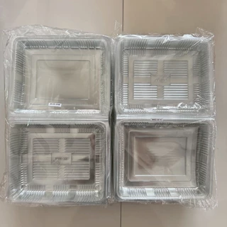 กล่องพลาสติกเหลี่ยมใส S&C PW-32 กล่องใส แบบล็อค เนื้อ PET ใส่อาหาร ใส่ทุเรียน จำนวน 50 ชิ้น