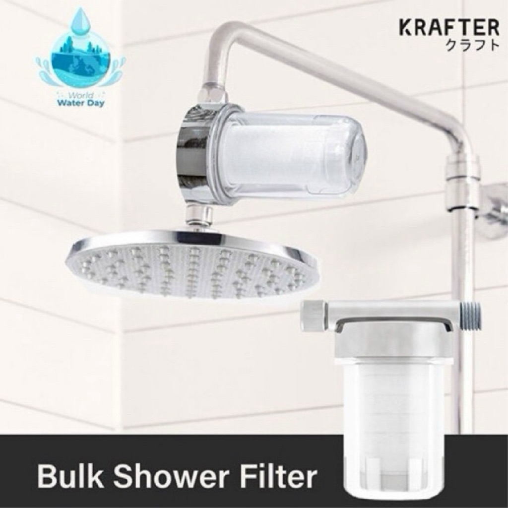 Krafter Bulk Shower ที่กรองน้ำฝักบัว ประสิทธิภาพกรอง X5 เท่า ที่กรองน้ำติดวาลว์ฝักบัวขนาดใหญ่
