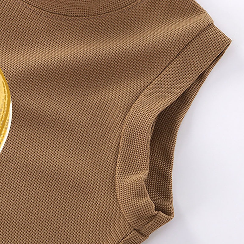 ชุดเสื้อกั๊กเด็ก เสื้อแขนกุด+กางเกงขาสั้น ลายหมวกและตัวอักษร ดีไซน์คอกลม เหมาะสำหรับเด็กอายุ 0-10 ปี - รูปที่ 6