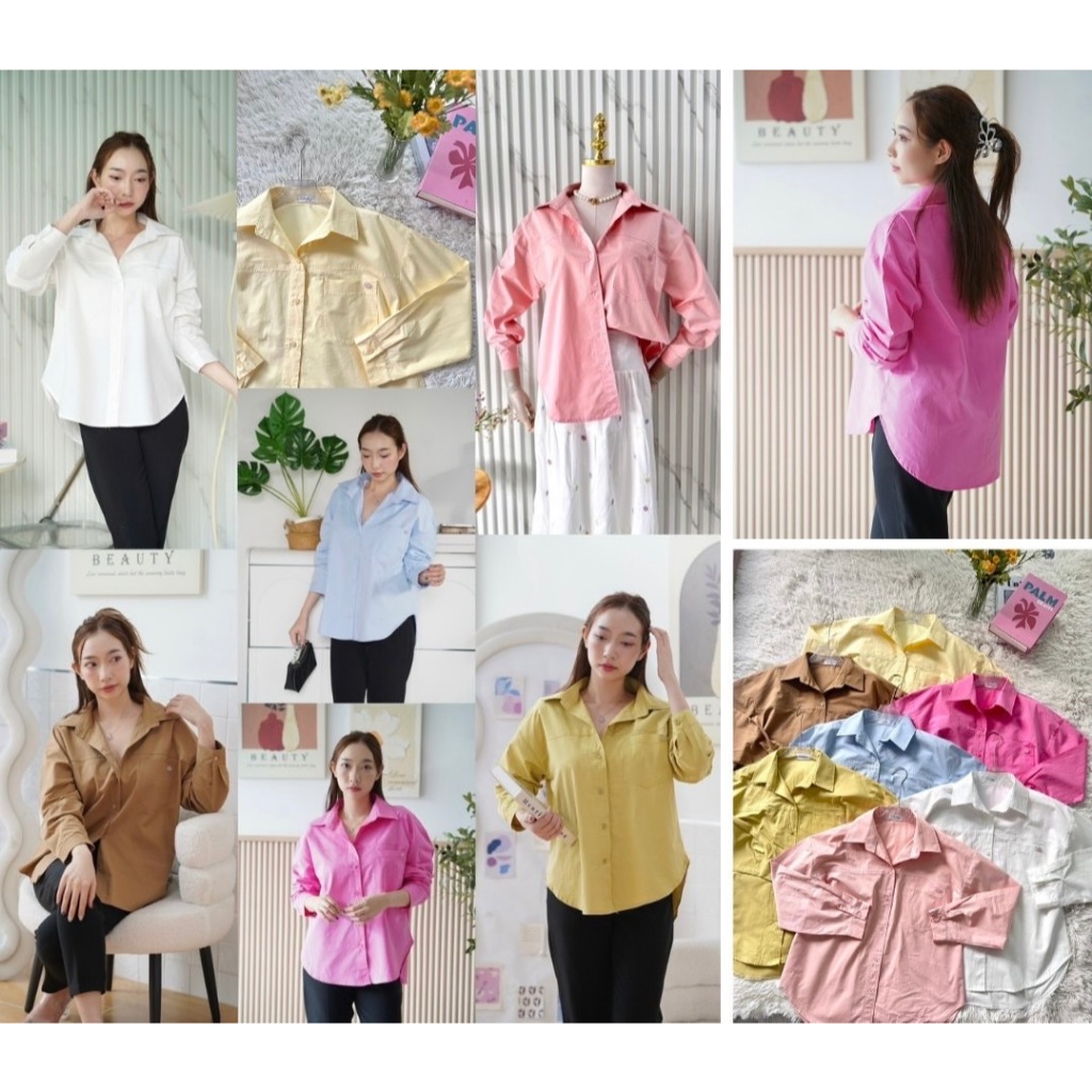 ป้าย Saturday เสื้อผ้าคอตตอนแขนยาว อก 44 นิ้ว ยาว 25 นิ้ว