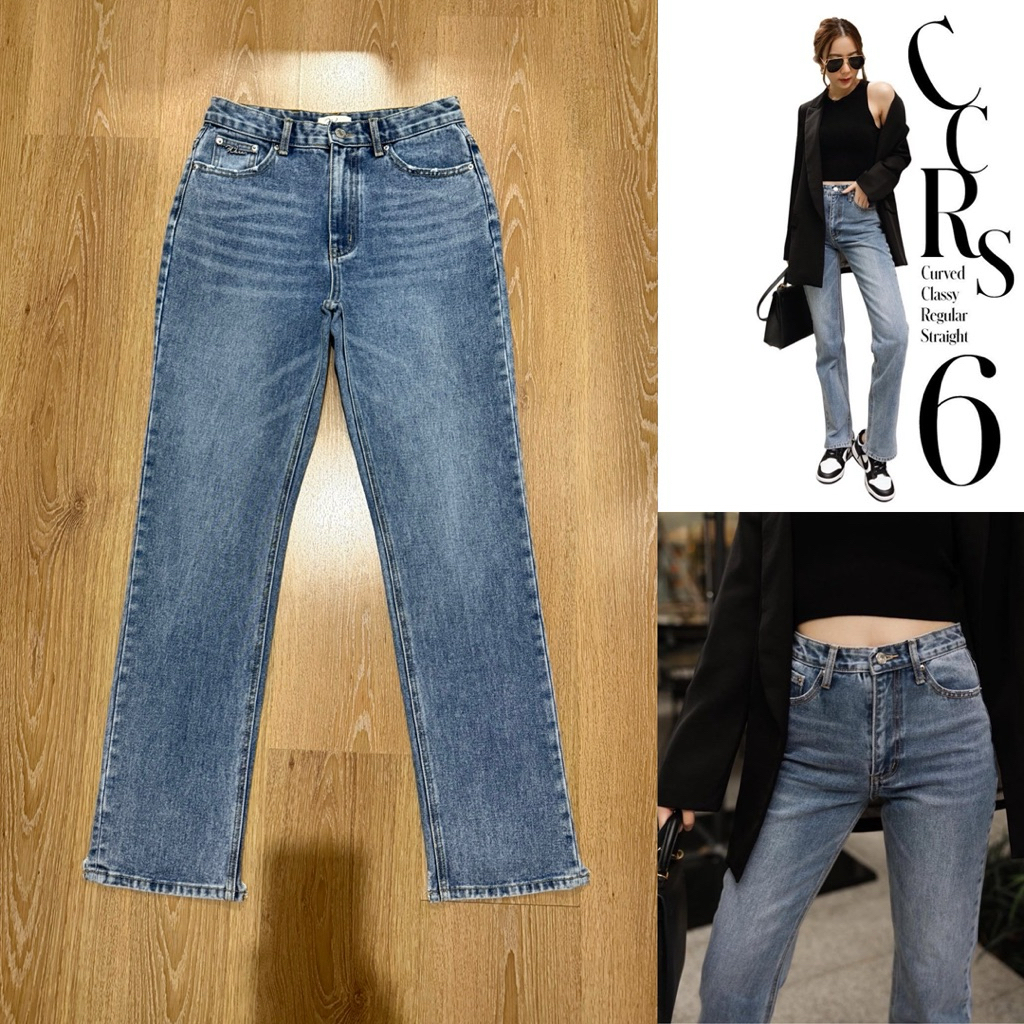 (ใช้โค้ดลดได้) wara_official กางเกงยีนส์ ทรง curved classy regular straight