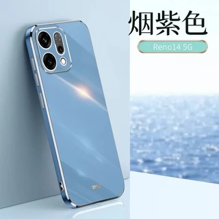 เคส ขอบทอง สำหรับ OPPO Reno16 16F 16Pro 15 15F 15Pro 14 14F 13 13F 12F 12 12Pro 11 11Pro 11F 10 10Pro+ 8T สีสวย เรียบหรู