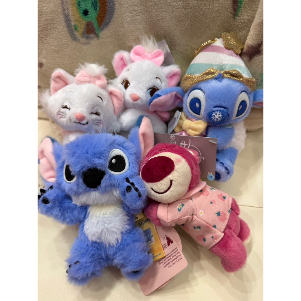 ✨STITCH•MARIE•LOTSO KEYCHAIN 🐱🐻 พวงกุญแจสติทช์ แมวมารี ล็อตโซ่ | Hongkong Disneyland 🇭🇰