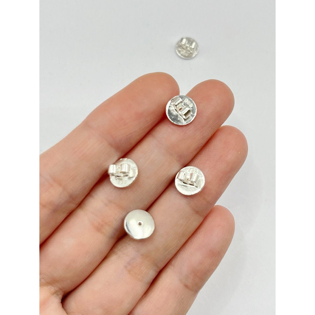 แป้นต่างหูเงินแท้ 925 งานผลิตในไทย ขนาดแป้น 8mm ใช้งานง่าย วัสดุเงินแท้เหมาะกับผู้แพ้ง่าย Made in Thailand - รูปที่ 6