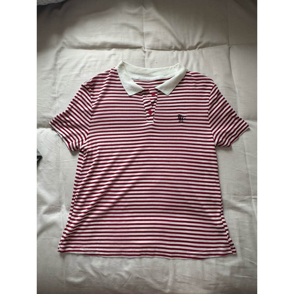 เสื้อคอปก ลายสีแดง ขาว BMG