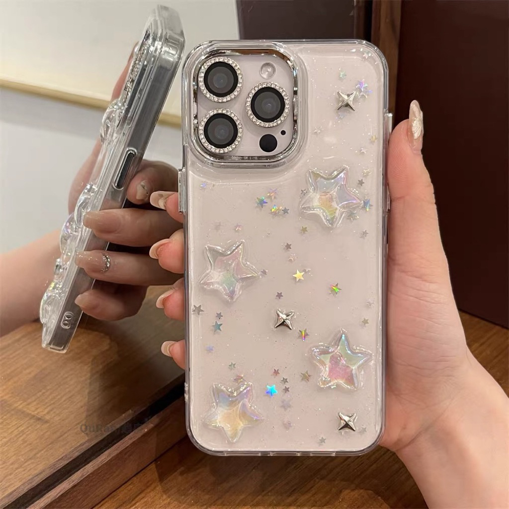 ส่งจากไทย เคสใส ลายดาว  งานกล่อง รุ่น  i11 12 promax i13 promax i14 promax 14plus i15 15promax i16 promax 16plus - รูปที่ 5