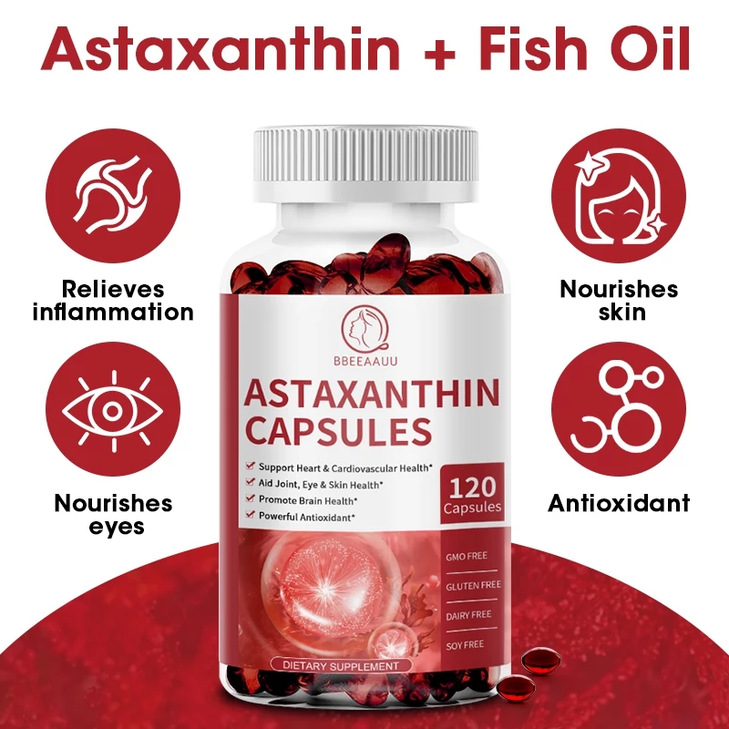 BBEEAAUU Astaxanthin แอสตาแซนธิน 120pcs x2 สารต้านอนุมูลอิสระ บำรุงหัวใจ สมอง ดวงตา thumbnail 8