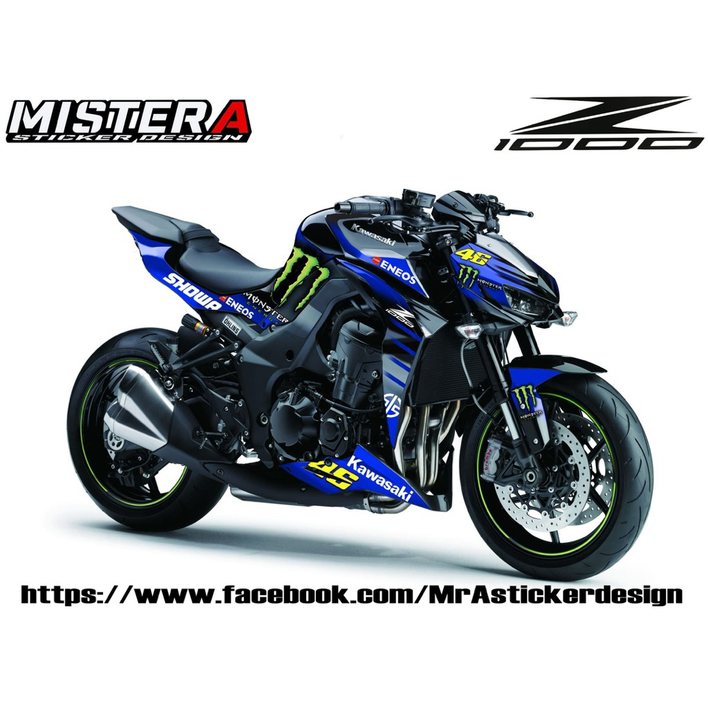 (Mr.AM) ชุดสติ๊กเกอร์ [เกรด Premium] Kawasaki Z1000 (M.)