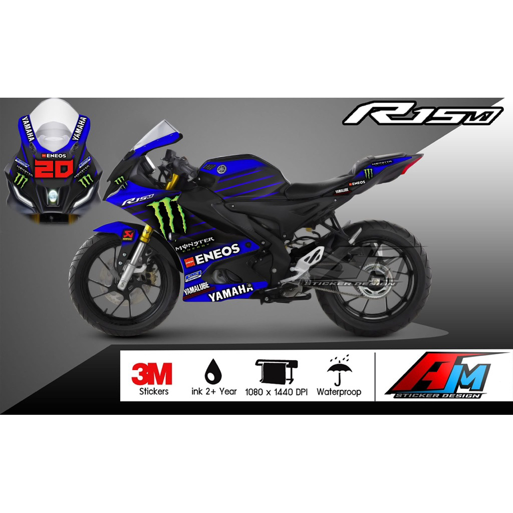 (Mr.AM) ชุดสติ๊กเกอร์ [เกรด Premium] Yamaha YZF-R15, R15M V4 2022 (M.)