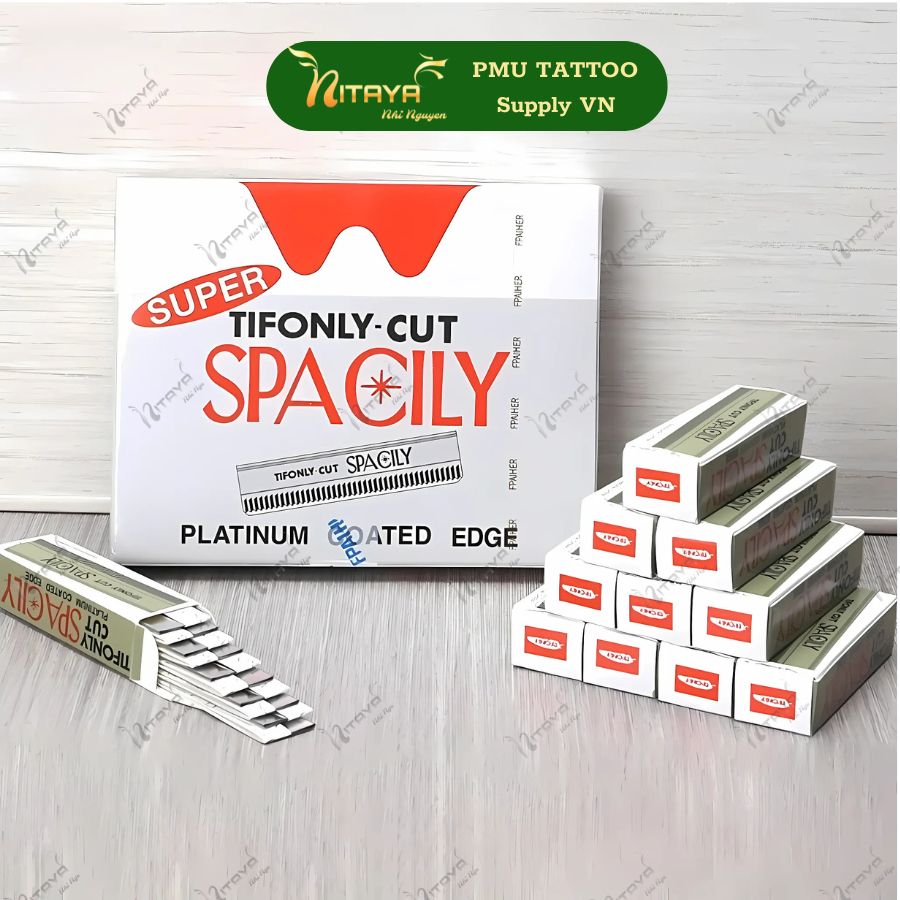 ใบมีด Spacily รุ่น Tifonly-Cut – กล่องละ 10 ชิ้น ใบมีดบางพิเศษสำหรับสักคิ้ว แฮร์สโตรก Microblading
