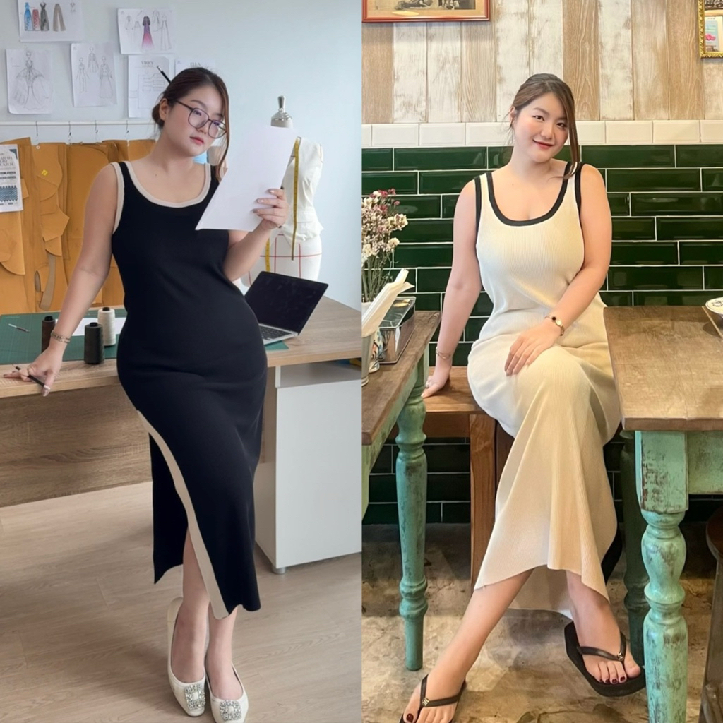 ชุดไหมพรม ผ้าทอหนาพิเศษ มีถึงอก 52 สาวอวบใส่แล้วผอม รุ่น Mayny