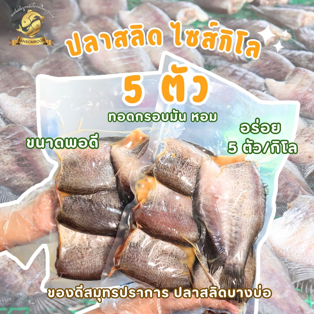 [ 1 กิโลกรัม ] ปลาสลิดแดดเดียวใหญ่พิเศษ แสนสมบูรณ์ปลาสลิดบางบ่อ ขนาด 5 ตัวโล