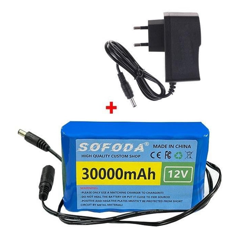 แบตเตอรี่ลิเธียม  12V 30AH/100AH แบตเตอรี่  1000W E-bike 12.6V BMS + charger แบตเตอรี่แท้ แบตเตอรี่ร