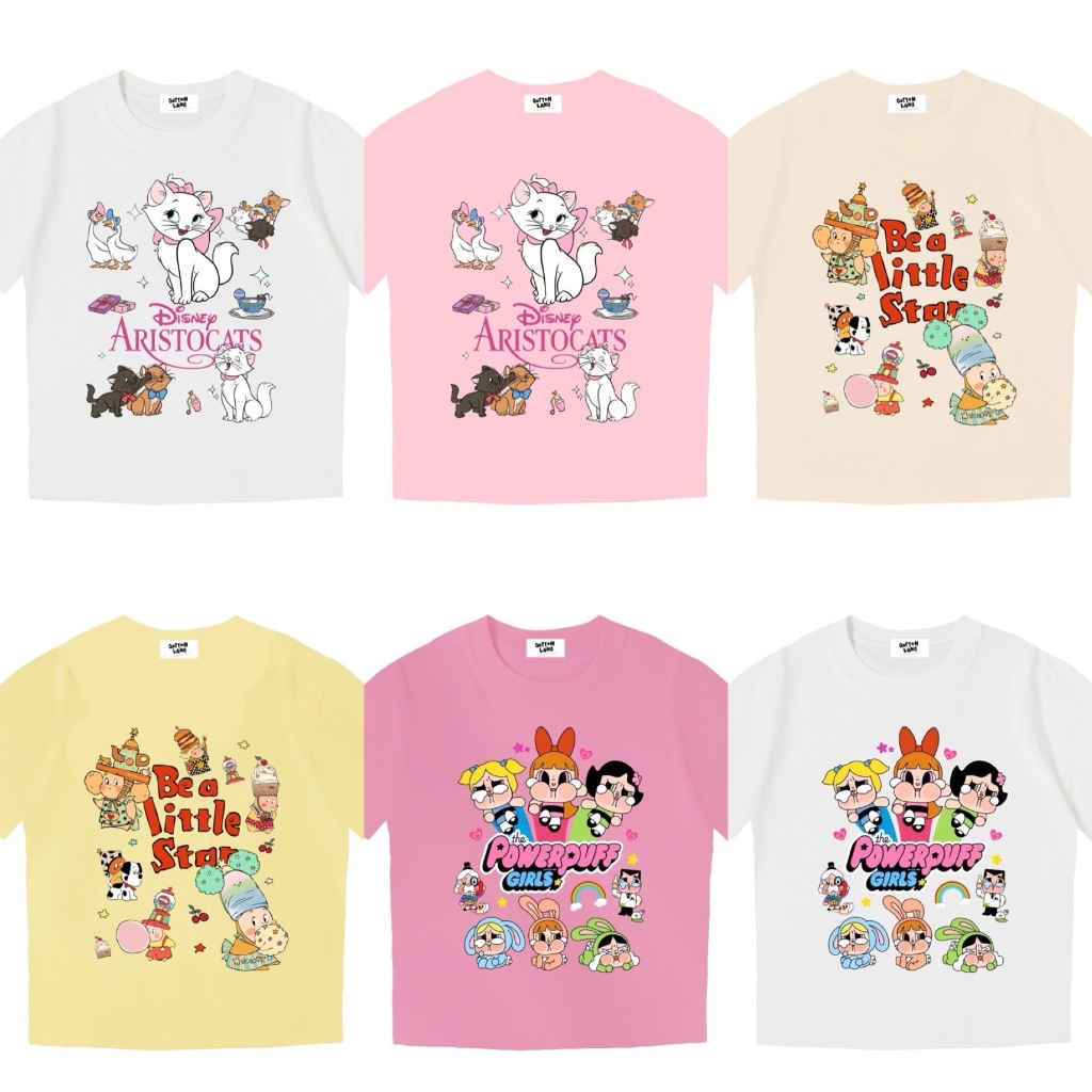เสื้อครอป สกรีนลายน่ารักๆ ป้าย Qotton land