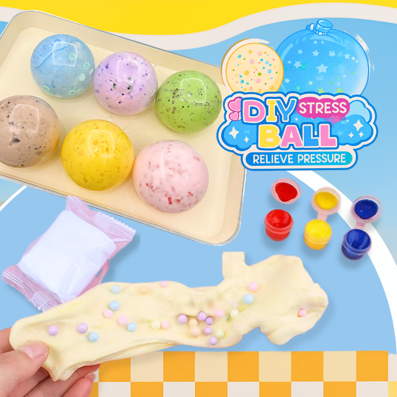 CB0809 เซ็ตสไลม์สกุชชี่บอล DIY | Slimeball บอลบีบคลายเครียด