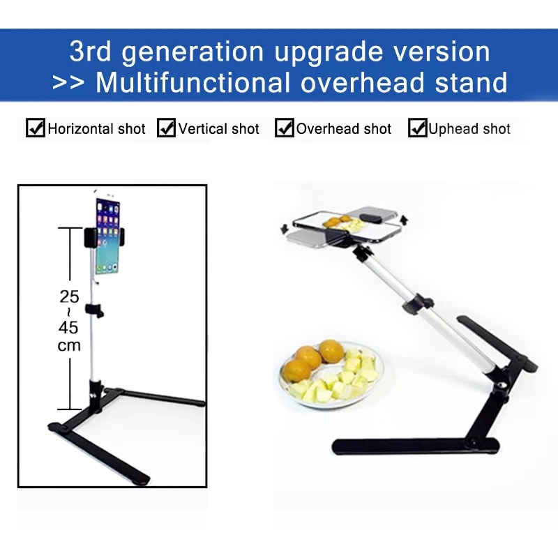 Copy Stand with 180 Kugelgelenk Stativkopf Holder for Fotozelt DSLR Camera Stand Standard 1/4" Screw Massives Aluminium