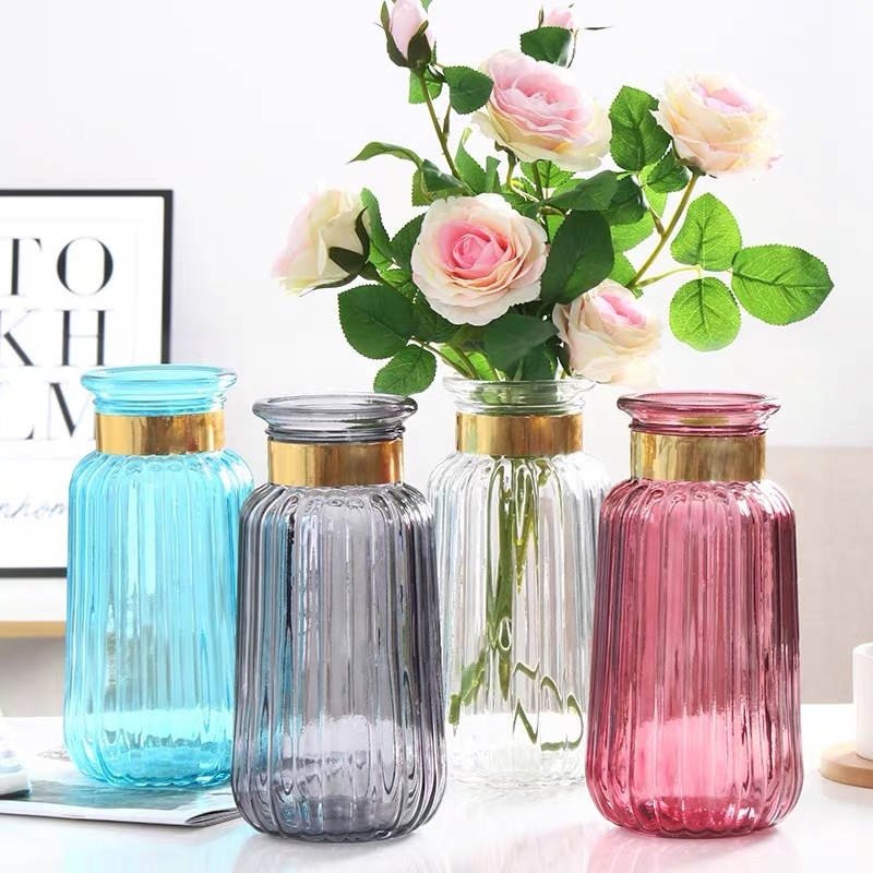 พร้อมส่ง แจกัน ดอกไม้ แจกันแก้วไฮโดรโปนิคคอนเทนเนอร์ดอกไม้ใสที่อุดมไปด้วย  JJ