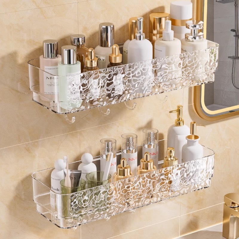 กล่องสบู่ มีตะขอ ชั้นวางของแบบตัวดูดสููญญากาศ ที่วางสบู่ ไม่ต้องเจาะ ชั้นเก็บของ KKHOME - รูปที่ 2