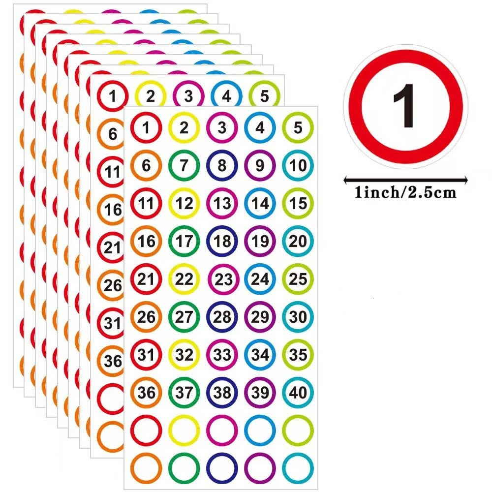 สติ๊กเกอร์ตัวเลข 2.5ซม. ราคา10แผ่น sticker