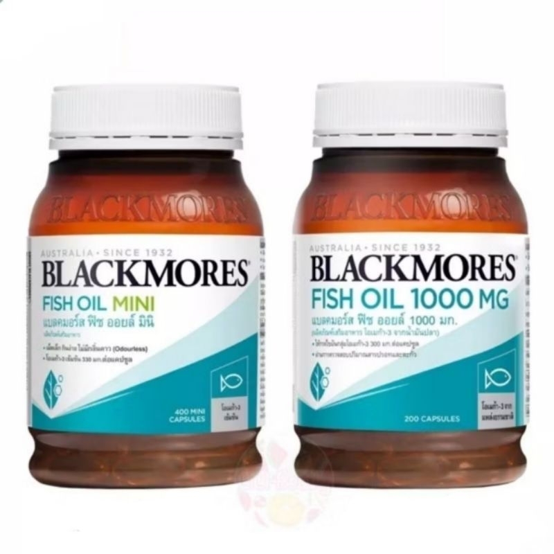 Blackmores fish oil 200 Cap. / fish oil 1000 mg 400 Cap. แบลคมอร์ส ฟิช ออยล์  200/400 แคปซูล