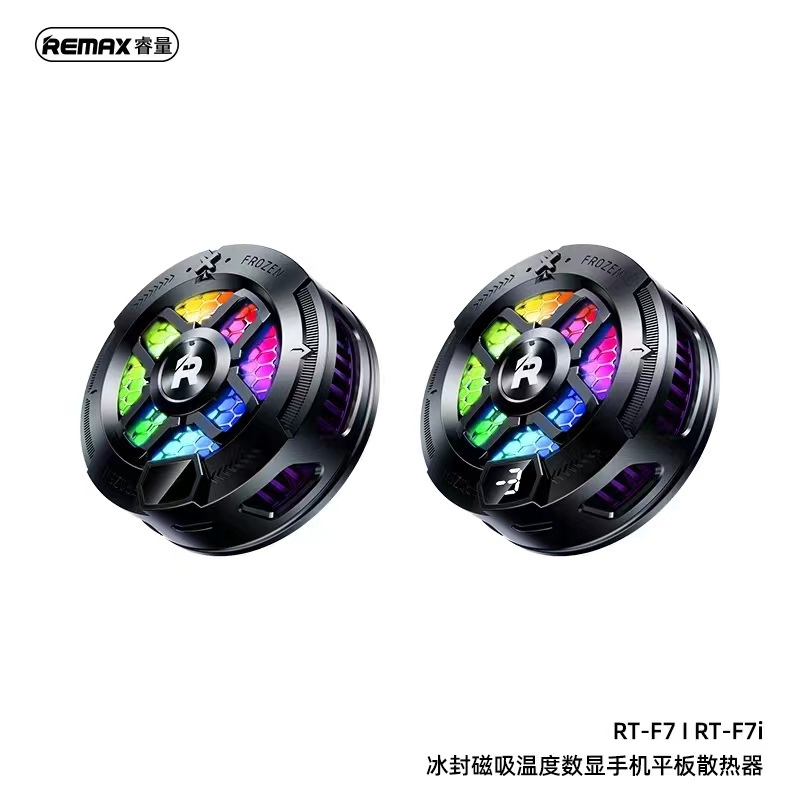 พัดลมระบายความร้อน REMAX RT-F7 RT-F7i พัดลมแบบแม่เหล็ก Cooler for Phones  หน้าจอ LED แสดงอุณหภูมิ