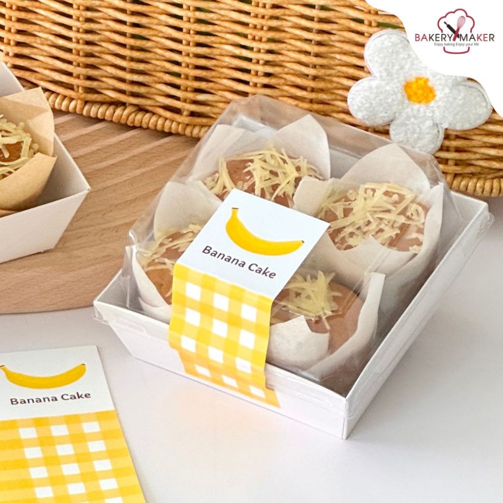 โปรลับลูกค้าใหม่1.- สติ๊กเกอร์ Banana Cake 18 ดวง / Sticker สติกเกอร์ เค้ก กล้วย หอม คาดยาว