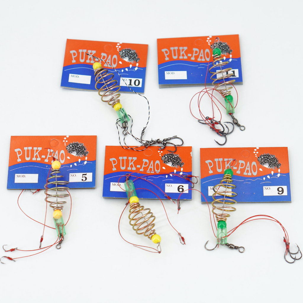 PUK-PAO ตะกร้อตกปลา ตราปักเป้า ตะกร้อพวงตกปลา ตะกร้อเบ็ด พร้อมใช้งาน เบอร์ 5 - 12 คุณภาพดีเยี่ยม - รูปที่ 4