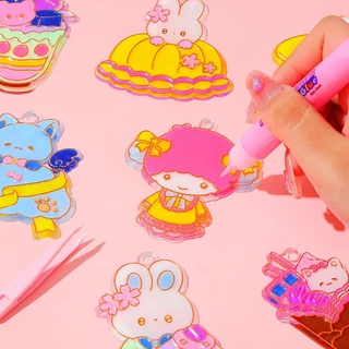DIY ประดิษฐ์พวงกุญแจ ประดิษฐ์เครื่องประดับ ระบายสีเอง ระบายสีพวงกุญแจDIY ฝึกสมาธิ
